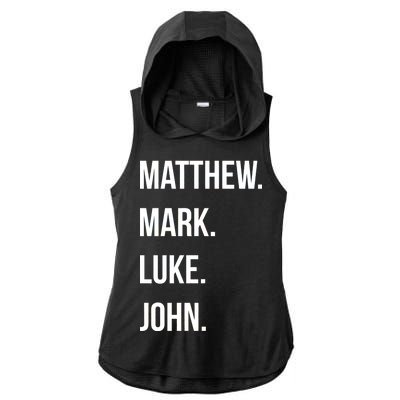 Matthew Mark Luke John Jesus Disciples Christian Ladies PosiCharge Tri-Blend Wicking Draft Hoodie Tank