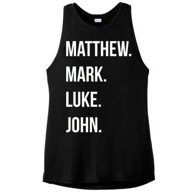 Matthew Mark Luke John Jesus Disciples Christian Ladies PosiCharge Tri-Blend Wicking Tank