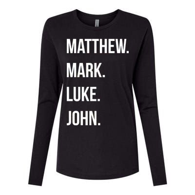 Matthew Mark Luke John Jesus Disciples Christian Womens Cotton Relaxed Long Sleeve T-Shirt