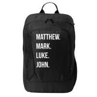 Matthew Mark Luke John Jesus Disciples Christian City Backpack