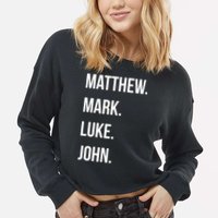 Matthew Mark Luke John Jesus Disciples Christian Cropped Pullover Crew