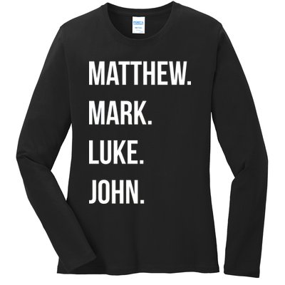 Matthew Mark Luke John Jesus Disciples Christian Ladies Long Sleeve Shirt