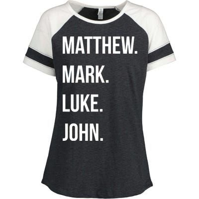 Matthew Mark Luke John Jesus Disciples Christian Enza Ladies Jersey Colorblock Tee