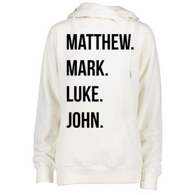 Matthew Mark Luke John Jesus Disciples Christian Womens Funnel Neck Pullover Hood