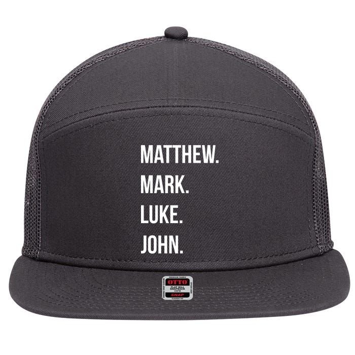 Matthew Mark Luke John Jesus Disciples Christian 7 Panel Mesh Trucker Snapback Hat