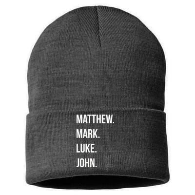 Matthew Mark Luke John Jesus Disciples Christian Sustainable Knit Beanie