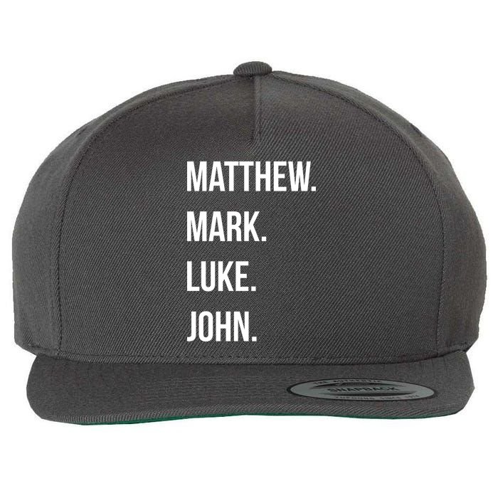 Matthew Mark Luke John Jesus Disciples Christian Wool Snapback Cap