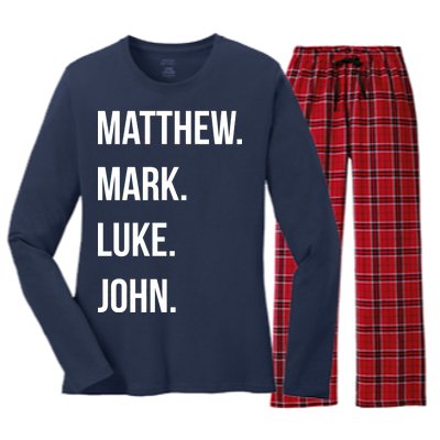 Matthew Mark Luke John Jesus Disciples Christian Women's Long Sleeve Flannel Pajama Set 