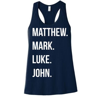 Matthew Mark Luke John Jesus Disciples Christian Women's Racerback Tank