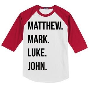 Matthew Mark Luke John Jesus Disciples Christian Kids Colorblock Raglan Jersey