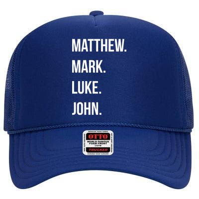 Matthew Mark Luke John Jesus Disciples Christian High Crown Mesh Back Trucker Hat