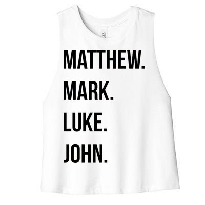 Matthew Mark Luke John Jesus Disciples Christian Women's Racerback Cropped Tank