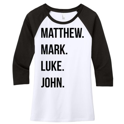 Matthew Mark Luke John Jesus Disciples Christian Women's Tri-Blend 3/4-Sleeve Raglan Shirt