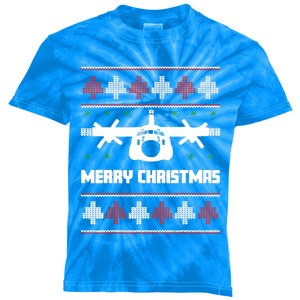 Military Airplane Ugly Christmas Sweater Army Veteran Xmas Gift Kids Tie-Dye T-Shirt