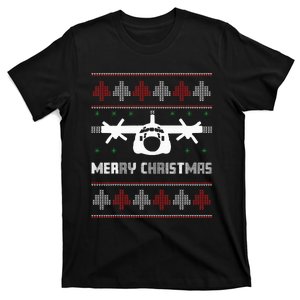 Military Airplane Ugly Christmas Sweater Army Veteran Xmas T-Shirt