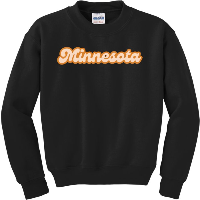 Minnesota America Usa State Retro Kids Sweatshirt