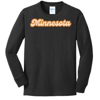 Minnesota America Usa State Retro Kids Long Sleeve Shirt