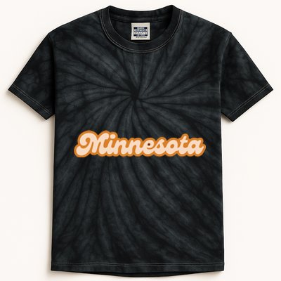 Minnesota America Usa State Retro Kids Tie-Dye T-Shirt