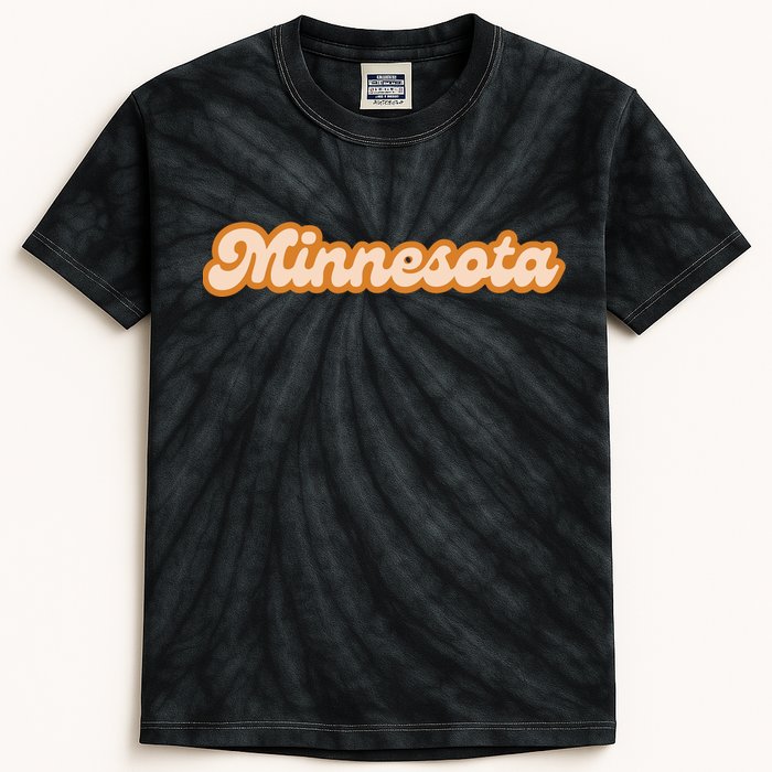 Minnesota America Usa State Retro Kids Tie-Dye T-Shirt