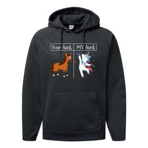 My Aunt Unicorn Funny horse racing Performance Fleece Hoodie