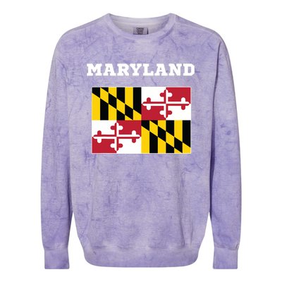 Maryland American Usa Top Travel Flag Gift Colorblast Crewneck Sweatshirt