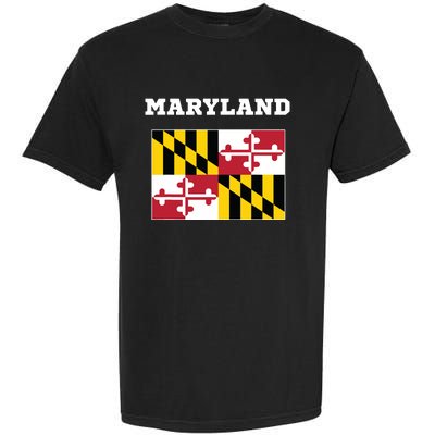 Maryland American Usa Top Travel Flag Gift Garment-Dyed Heavyweight T-Shirt