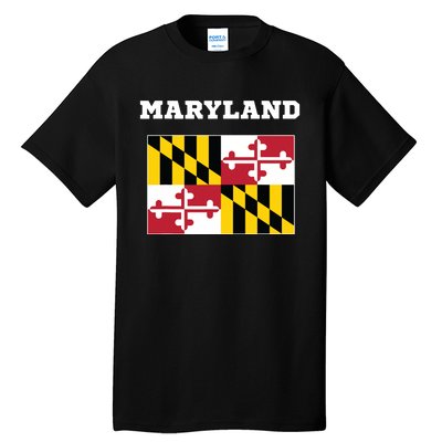 Maryland American Usa Top Travel Flag Gift Tall T-Shirt