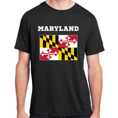 Maryland American Usa Top Travel Flag Gift Adult ChromaSoft Performance T-Shirt