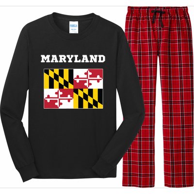 Maryland American Usa Top Travel Flag Gift Long Sleeve Pajama Set