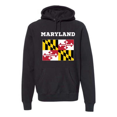 Maryland American Usa Top Travel Flag Gift Premium Hoodie