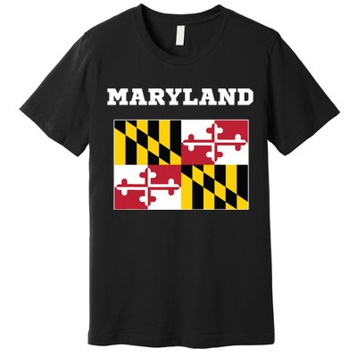 Maryland American Usa Top Travel Flag Gift Premium T-Shirt