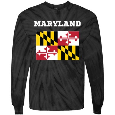 Maryland American Usa Top Travel Flag Gift Tie-Dye Long Sleeve Shirt