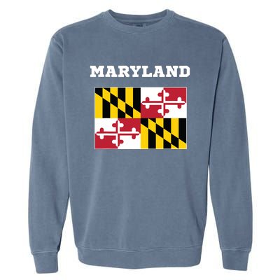 Maryland American Usa Top Travel Flag Gift Garment-Dyed Sweatshirt