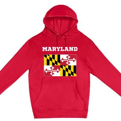 Maryland American Usa Top Travel Flag Gift Premium Pullover Hoodie