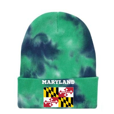 Maryland American Usa Top Travel Flag Gift Tie Dye 12in Knit Beanie