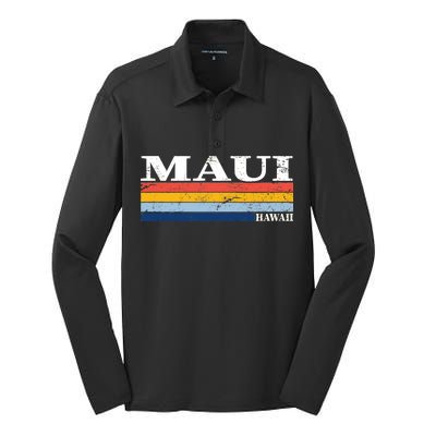 Maui Hawaii Vintage 1980s Style Silk Touch Performance Long Sleeve Polo