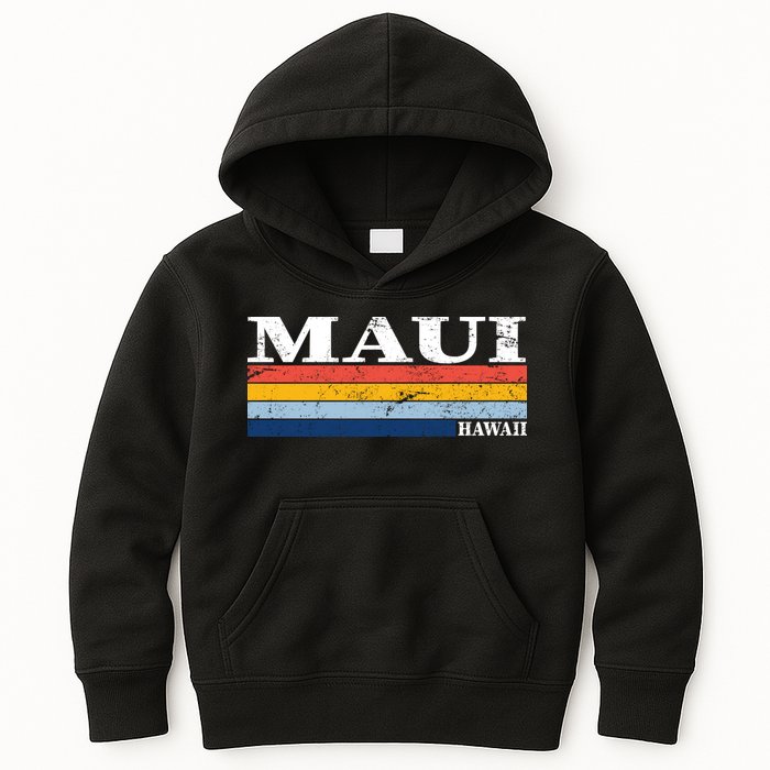 Maui Hawaii Vintage 1980s Style Kids Hoodie
