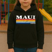 Maui Hawaii Vintage 1980s Style Kids Hoodie