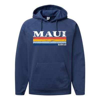 Maui Hawaii Vintage 1980s Style Performance Fleece Hoodie