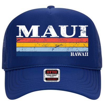 Maui Hawaii Vintage 1980s Style High Crown Mesh Back Trucker Hat