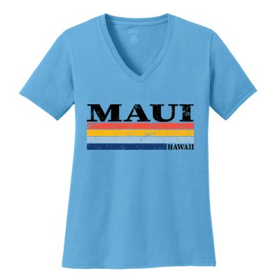 Maui Hawaii Vintage 1980s Style Women's V-Neck T-Shirt