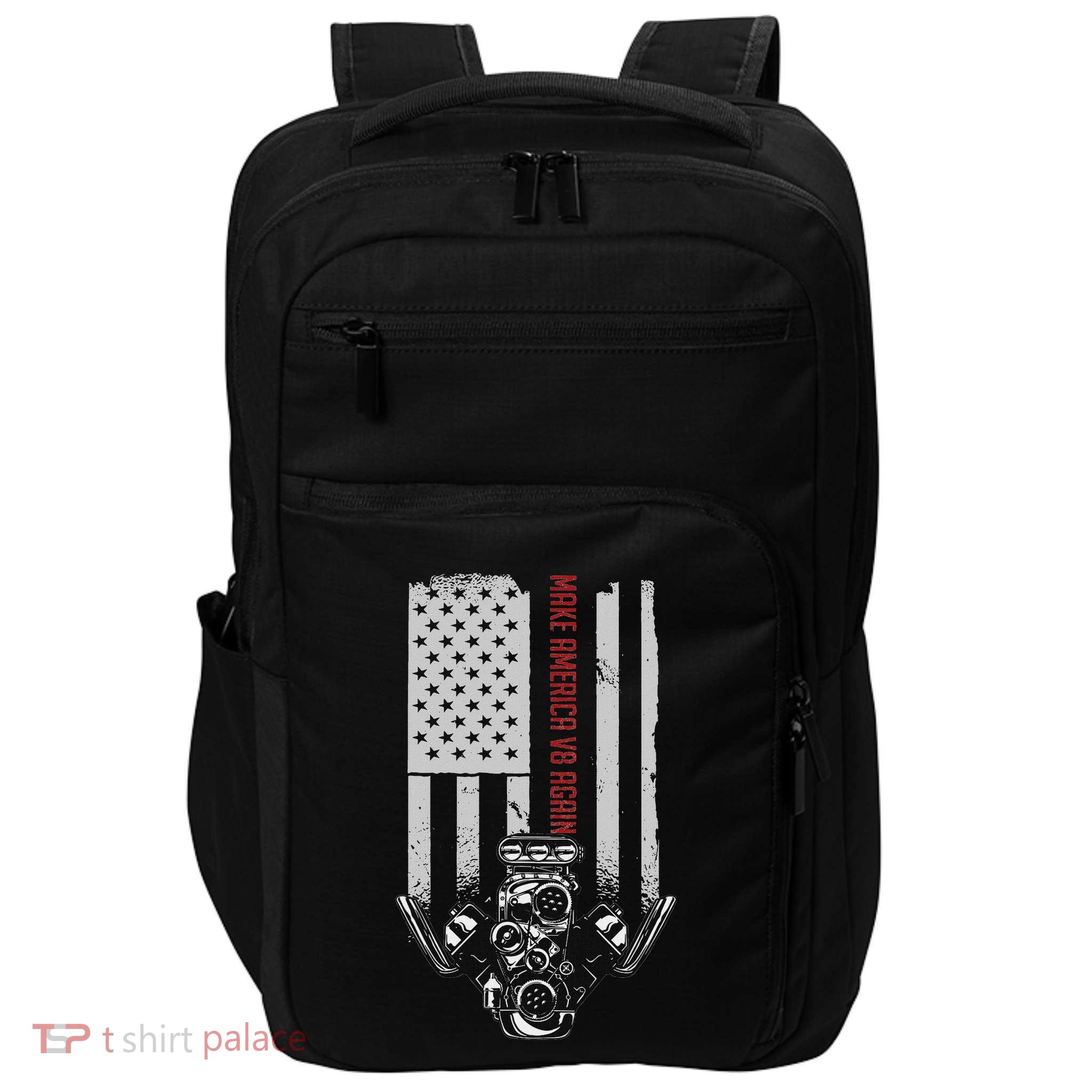 Make America V8 Again Usa V8 Engine Impact Tech Backpack