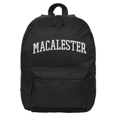 Macalester Arch Vintage College University Alumni Style 16 in Basic Backpack