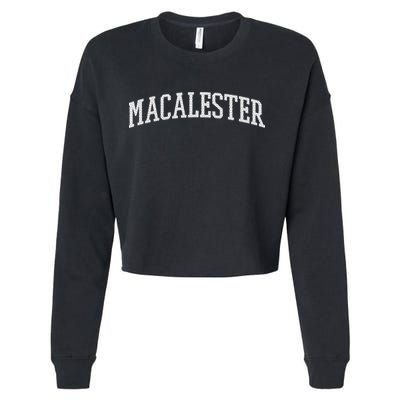 Macalester Arch Vintage College University Alumni Style Cropped Pullover Crew