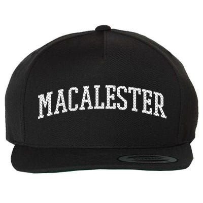 Macalester Arch Vintage College University Alumni Style Wool Snapback Cap