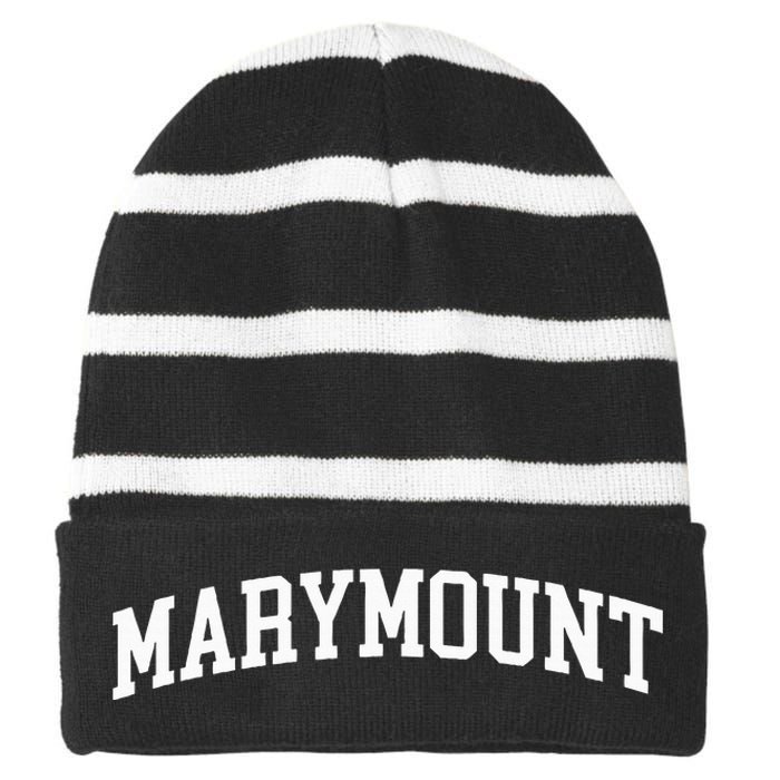 Marymount Arch Vintage Retro College Athletic Sports Striped Beanie with Solid Band