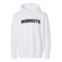 Monmouth Arch Vintage College Athletic Sport Garment-Dyed Fleece Hoodie