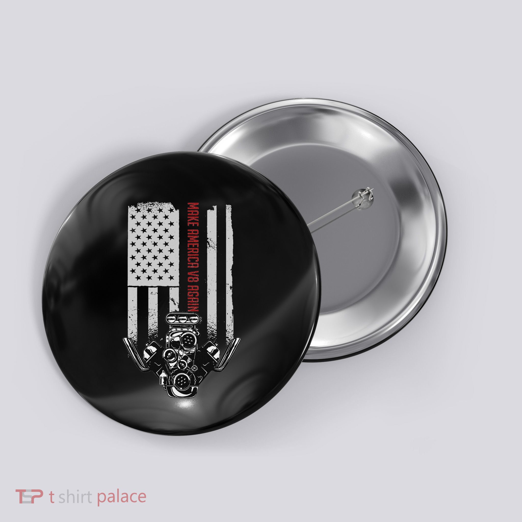 Make America V8 Again Usa V8 Engine Button