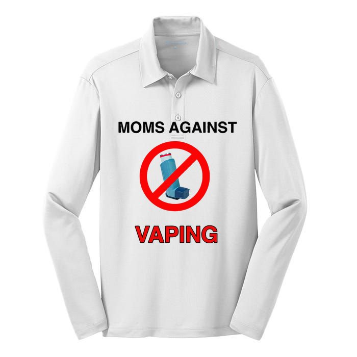 Moms Against Vaping Silk Touch Performance Long Sleeve Polo