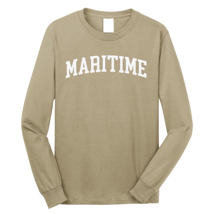 Maritime Arch Vintage Retro College Athletic Sports Long Sleeve Shirt